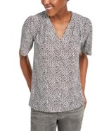 MSRP $74 Michael Kors Printed Pleated Top Size Petite Medium - $619.59 MXN