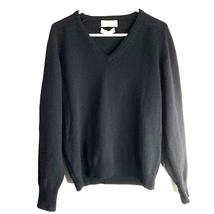 Vintage Bernard Altmann V Neck Lambswool Sweater Men 42 US M/L Black Sco... - $90.00