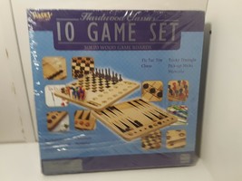 Fundex Hardwood Classics 10 Game Set Solid Wood Game Boards Brand New Se... - $19.79