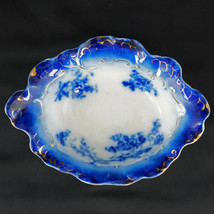 Antique LaBelle China Flow Blue Scalloped Edge Bowl /Soap Dish c 1890 - £27.99 GBP