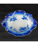 Antique LaBelle China Flow Blue Scalloped Edge Bowl /Soap Dish c 1890 - £28.21 GBP