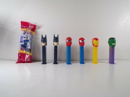 7 DC Comics and Marvel Superheroes Pez Dispenser Lot: Batman, Spider Man, Hulk - £6.95 GBP