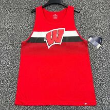 Wisconsin Badgers Shirt Men Large Red Fanatics Sleeveless Round Neck New L - $26.35 CAD