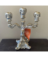 Martha Stewart Dull Gold Halloween Skull For Candlesticks Gothic Candela... - $62.30 CAD