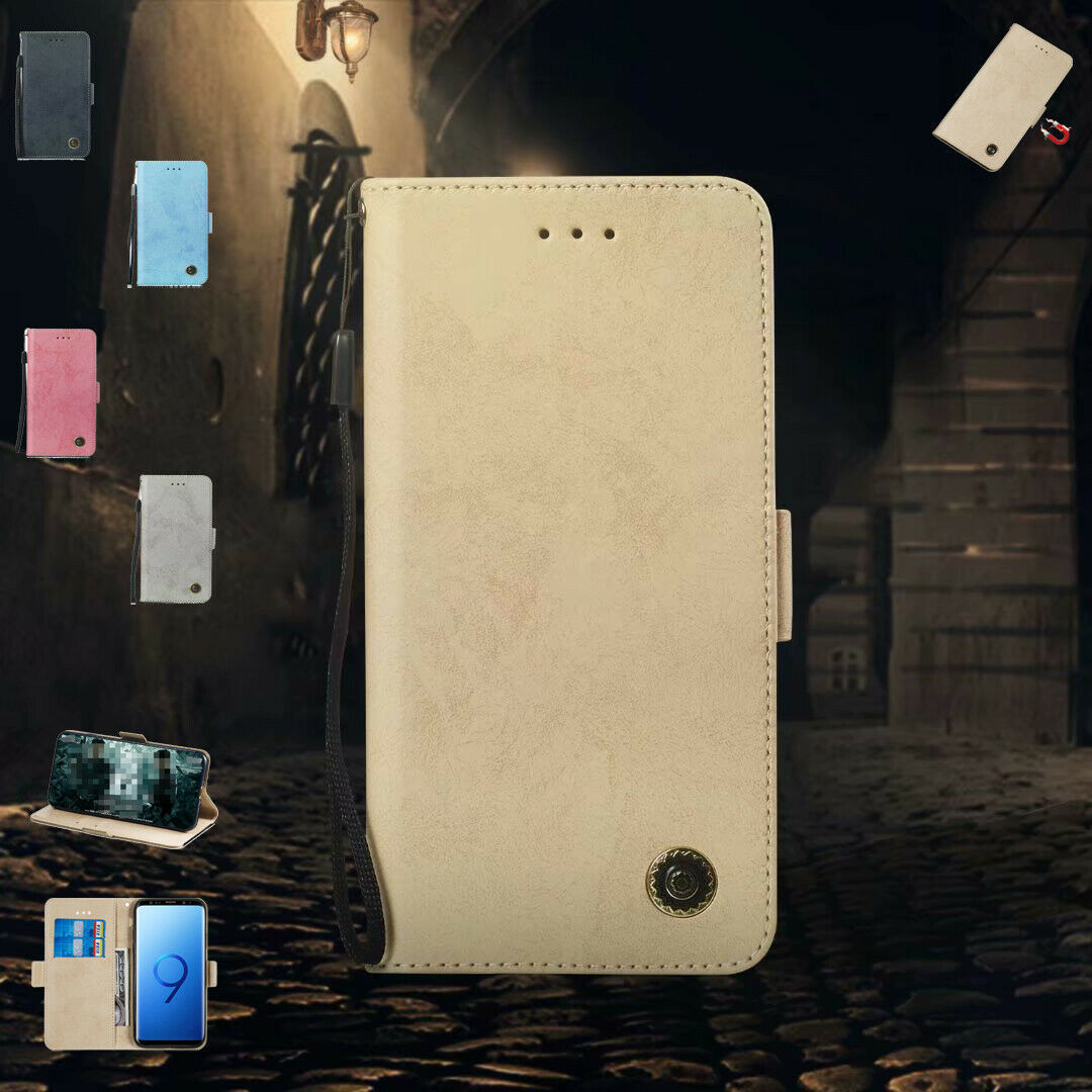 New Retro Leather Magnetic Flip Wallet Stand Case Cover For Samsung Galaxy Phone