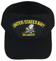 U.S. Navy Seabees USN HAT - Black - Veteran Owned Business - £13.74 GBP