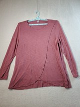 Old Navy Blouse Top Womens Maternity XL Pink Knit Rayon Long Sleeve Round Neck - £12.23 GBP