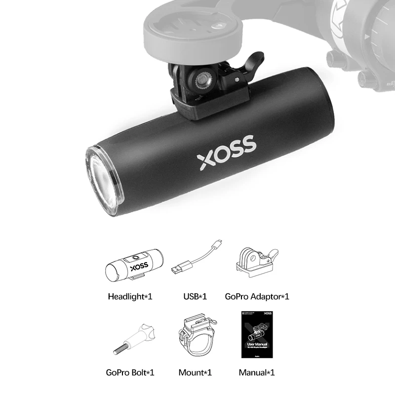 XOSS Bicycle Light 400Lumen Bike Headlight Power Bank Flashlight Handlebar USB C - £116.14 GBP