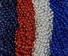 48 Colts Patriots Mardi Gras Beads Party Favors Football Tailgate Patriotic - £14.60 GBP