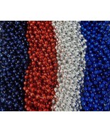 48 Colts Patriots Mardi Gras Beads Party Favors Football Tailgate Patriotic - £14.63 GBP