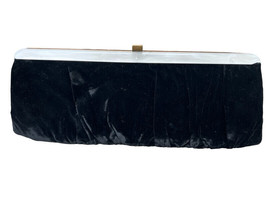 Vintage Black Velvet Gold and Mother of Pearl Trim GARAY Clutch 14&quot; Long - £22.01 GBP
