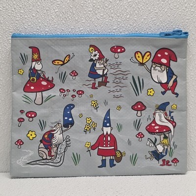 Primitives by Kathy Gnome Mushroom Snail Butterfly Zip Pouch Bag 9.5&quot; x ... - $9.80