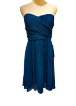 J Crew Arabelle Formal Dress Size 10 Teal Blue Green Silk Chiffon Strapless NEW - £28.42 GBP