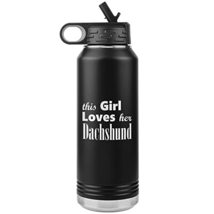 Dachshund - 32oz Insulated Water Bottle - Black - £33.56 GBP