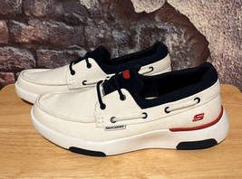 Skechers White Classic Fit Air Cooled Memory Foam Goga Mat Boat Shoes Men Size 9 - £34.15 GBP