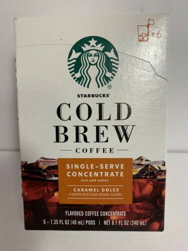 One New In Box Starbucks Cold Brew Caramel Dolce Single Serve Concentrate 8.1 oz - $9.90