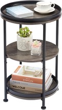 Dulcii Side Table: Grey, Industrial Round Sofa Table, Outdoor Accent Coffee - $68.96