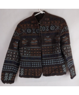 Coldwater Creek Women&#39;s Brown Denim Embroidered Beaded Blazer Jacket Siz... - €21,34 EUR