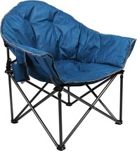 Let&#39;S Camp Heavy-Duty Oversize Camping Chair Round Moon Saucer Chair, Navy - £94.31 GBP