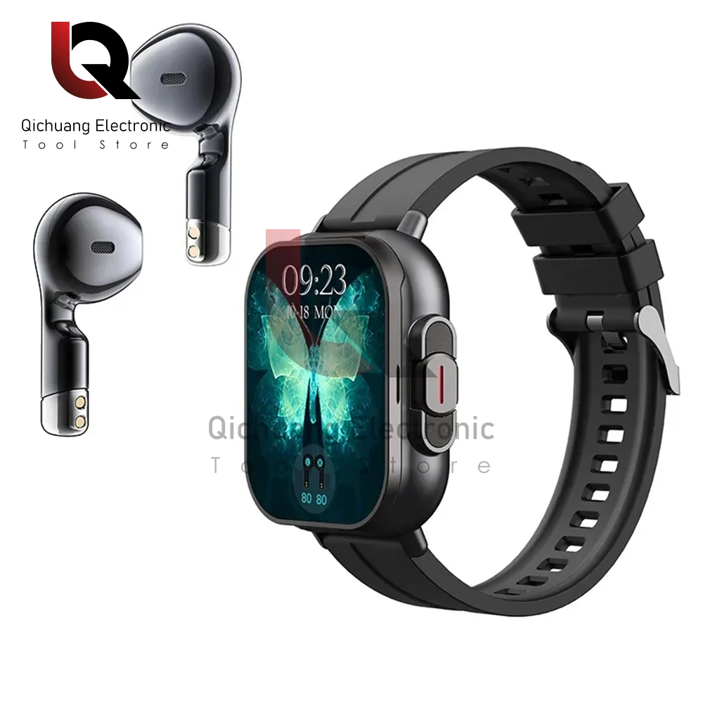 New Smart Watch D8 TWS 2 In 1 Wireless Bluetooth Noise Cancelling Earpho... - £46.83 GBP