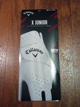 Callaway Sz M - X Junior - Left Hand Kids Performance Golf Glove w/ Strap White - £7.77 GBP