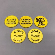 Vintage Clair&#39;s Place Ashville Inn Pennsylvania Plástico Bebida Token Lo... - $34.66