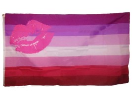 AES 3x5 3&#39;x5&#39; Gay Pride Lipstick Lesbian Rainbow Super Polyester Flag Fade Resis - £3.83 GBP