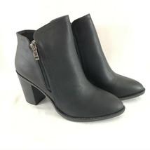 Top Moda Womens Ankle Booties Boots Faux Leather Zipper Block Heel Black... - $33.75