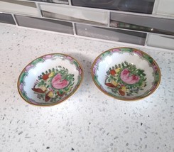 Vintage Chinese Jingdezhen Porcelain Tea Cups/Bowls Butterfly Flower - $20.00