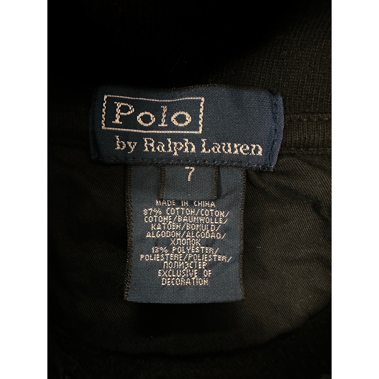 RETRO Polo Ralph Lauren Blue Label Boys 7 Vintage P Cotton Sweatshirt Black NWT Item image 3