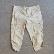 Woolrich Cropped Capri Pants Womens Size 10 Beige Cotton Nylon Cargo Pockets - £17.22 GBP