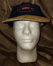 Rare Levis Strauss tan suede bill blue Corduroy  baseball Cap Hat suede ... - $14.99