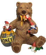 Miniature Bear and Gnomes with Honey A Garden Gnome Statue for Your Fair... - $81.28