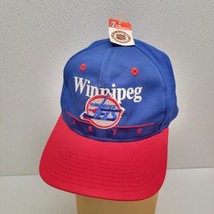 Vintage NHL Winnipeg Jets Snapback Hat Split Bar Cap 1990s Hockey Spellout - £65.07 GBP