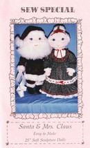 Sew Special Vintage Sewing Pattern Santa &amp; Mrs Claus 25 Inch Soft Sculpt... - $8.59
