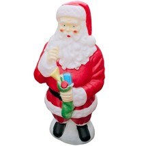 Santa Blow Mold 40 Inch Green Stocking Vintage General Foam Christmas Yard Decor - £77.57 GBP