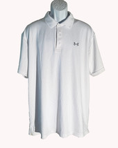 UNDER ARMOUR Men&#39;s Short Sleeve Button Down Loose Polo Shirt White 2XL - $13.73 CAD
