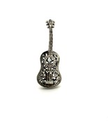 Vintage Sterling Signed 925 Filigree Guitar String with Stand Figure Min... - $46.99 CAD