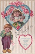 Valentine Dutch Children I Will Never Part 1912 to Sweet Springs MO Postcard B33 - £2.33 GBP
