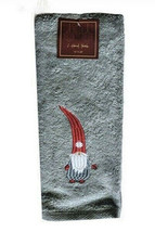 Christmas Gnome Hand Towels Embroidered Bathroom Set of 2 Gray 16x28&quot; Holiday - £31.48 GBP