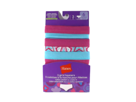 Hanes Girls 3 Pack Tagless Hipsters Panties Underwear - New - Size 6 - £6.27 GBP