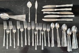 Oxford Hall Bamboo Stainless Flatware 49 Pieces Made in Korea - £117.91 GBP