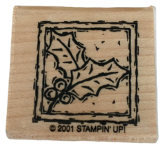 Stampin Up Rubber Stamp Christmas Holly and Berries Card Making Holiday Square - £3.13 GBP