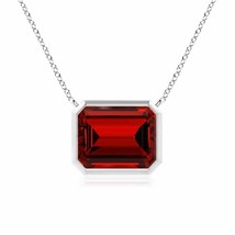 ANGARA Lab-Grown East-West Bezel-Set Ruby Pendant in 14K Gold (10x8mm,4 Ct) - £1,342.60 GBP