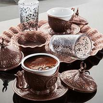 LaModaHome Espresso Coffee Cups Set for Two Person with Glasses, Turkish Arabic  - £39.61 GBP