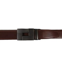 Men VALENTINI Leather Track Belt Adjustable Removable Buckle V522 Amber image 3