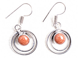 925 Sterling Silver Handmade Round Sun Stone Gemstone Earrings BES-1614 Her Gift - £17.35 GBP
