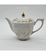 Lefton China Porcelain Tea Pot 50th Anniversary Gold Design - $836.06 MXN