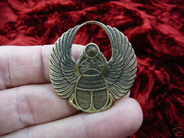 #B-BUG-300  Scarab beetle love bugs WINGS entomology Egyptian pin brass brooch - £14.02 GBP