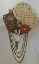 Vintage Signed L. Mum Clock Parts Brooch Unusual - £35.05 GBP